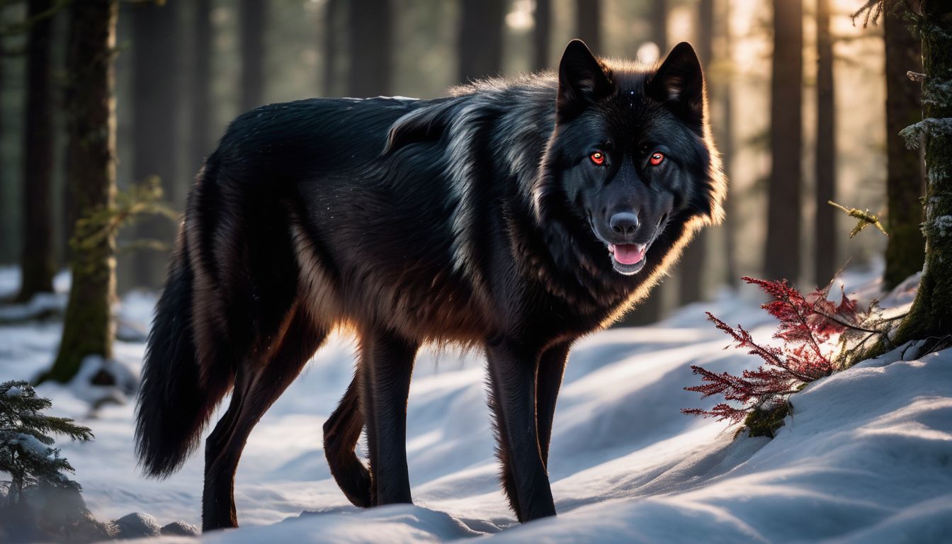 The meaning of a Dream about a Black wolf with red eyes - bigtopfamily.com