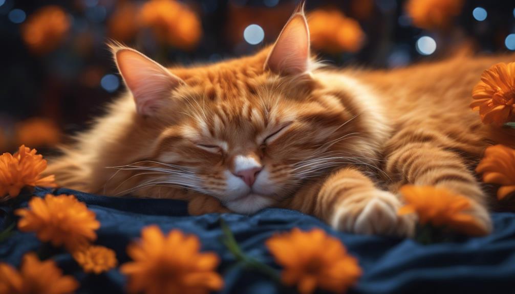 dreaming of orange cat